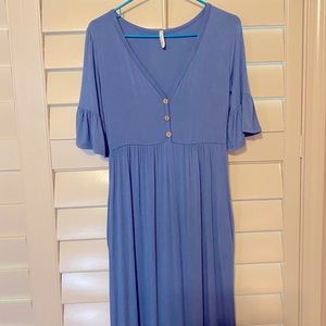 Pinkblush Maternity Maxi Dress with Ruffle Sleeves